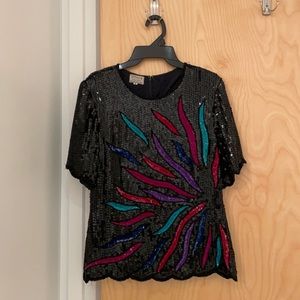 Vintage Silk Sequin Top